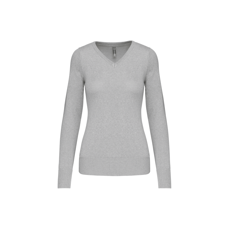 Pull col V femme