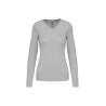 Pull col V femme