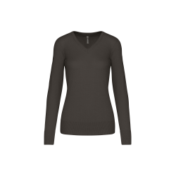 Pull col V femme