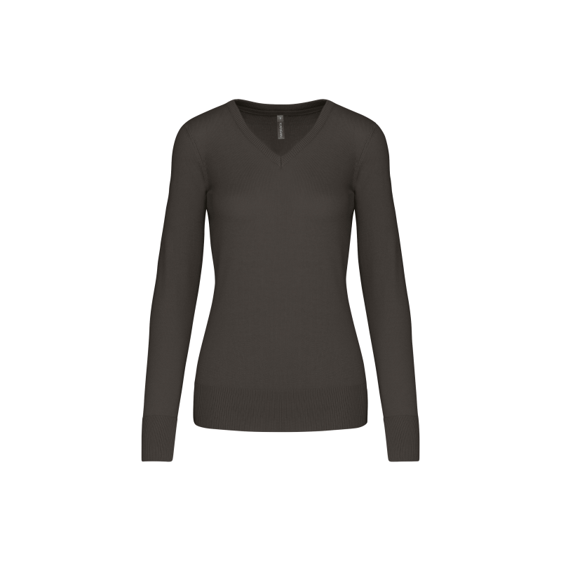 Pull col V femme