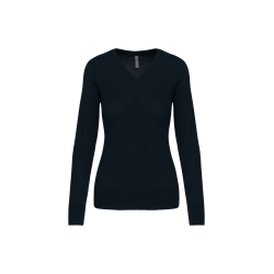 Pull col V femme