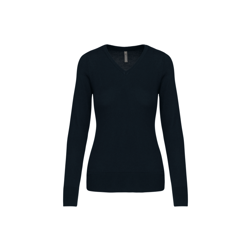 Pull col V femme