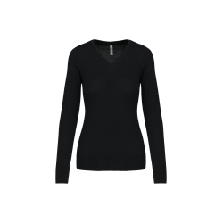 Pull col V femme