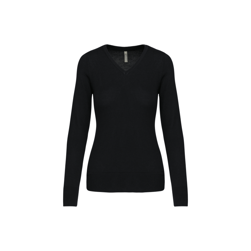 Pull col V femme